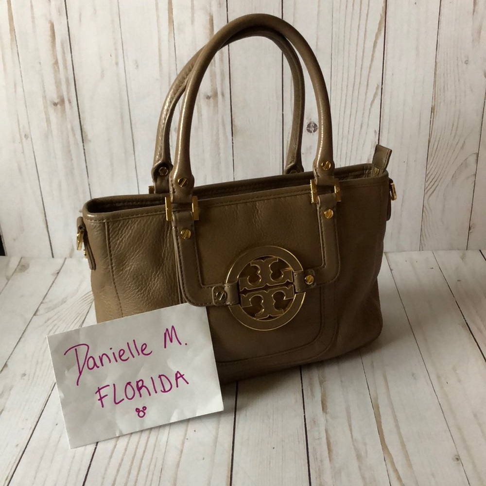 Authentic Tory Burch Amanda mini hobo Royal Tan